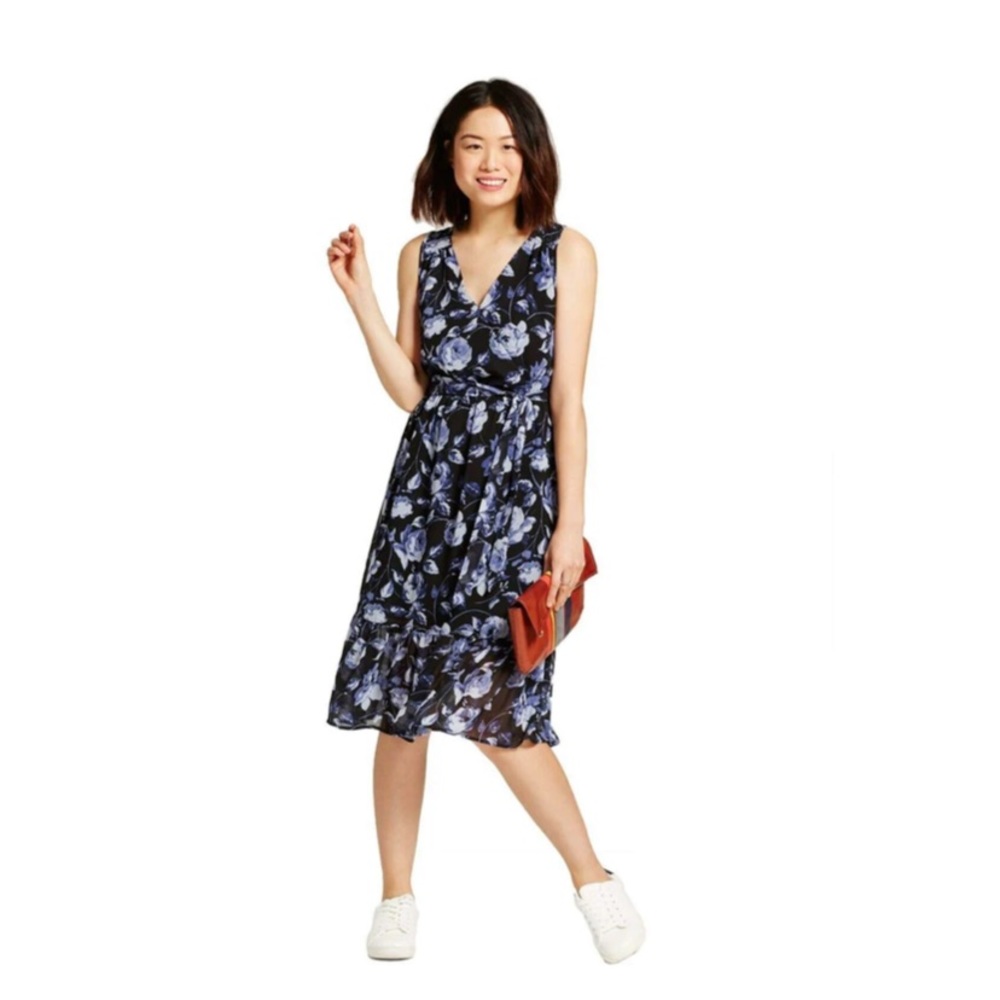Blue floral dress